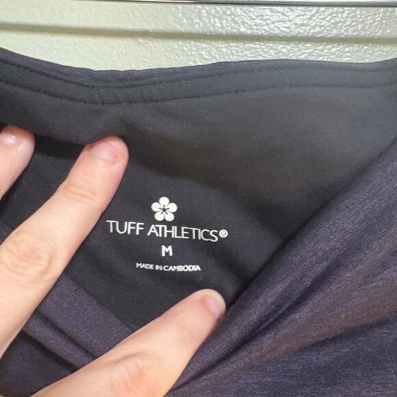 Tuff Athletics Navy Burnout Cropped High Rise Leggings Pockets Medium Activewear - Picture 4 of 8